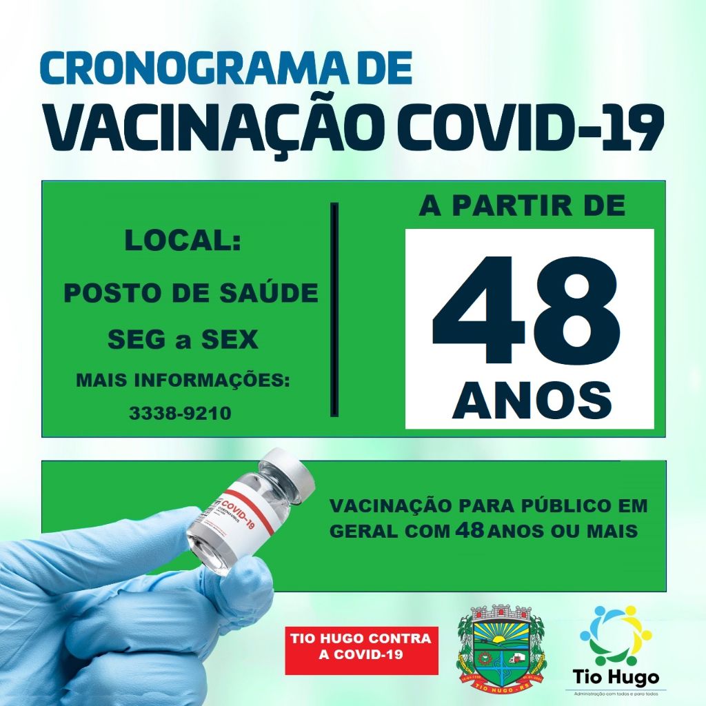 Pessoas com 48 anos ou mais são vacinadas contra a Covid-19 em Tio Hugo