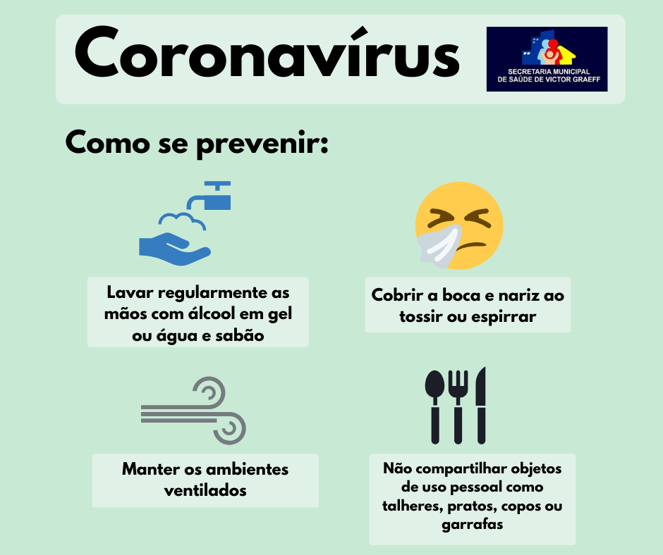 Secretaria Municipal de Saúde informa sobre a prevenção contra o Coronavírus