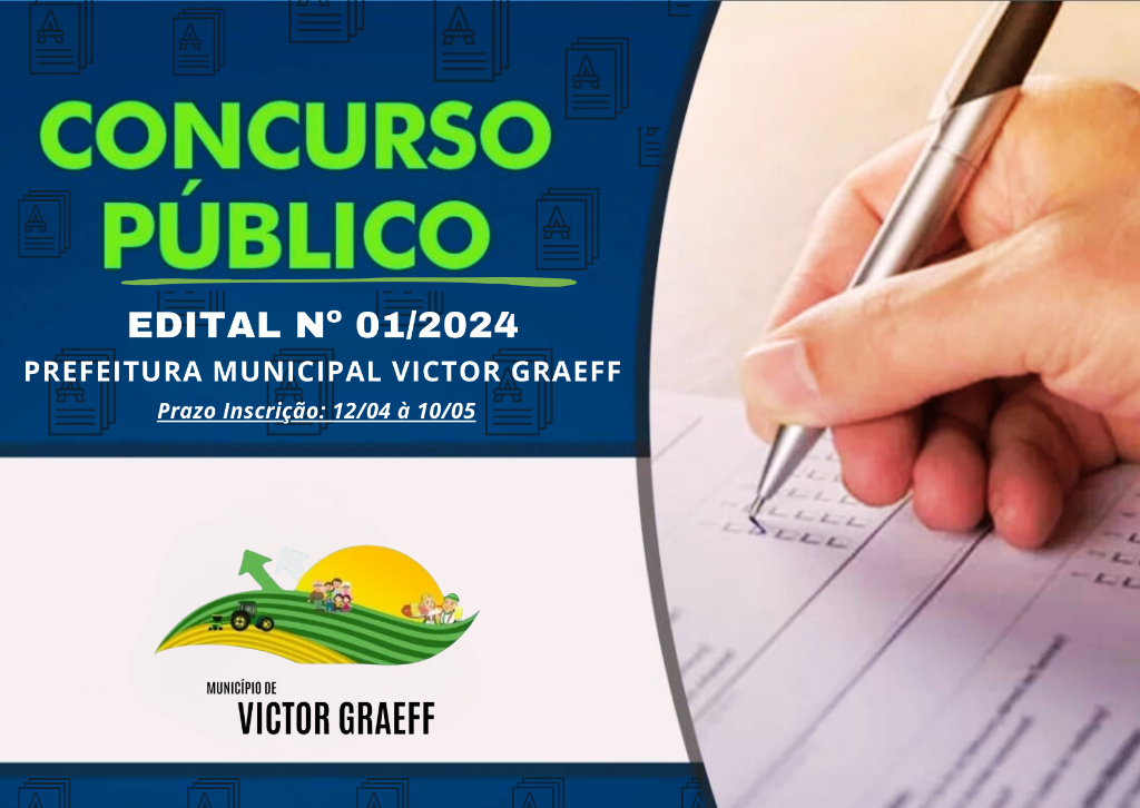 “Prazo de Inscrição para o CONCURSO PÚBLICO MUNICIPAL até 10 de maio de 2024”.