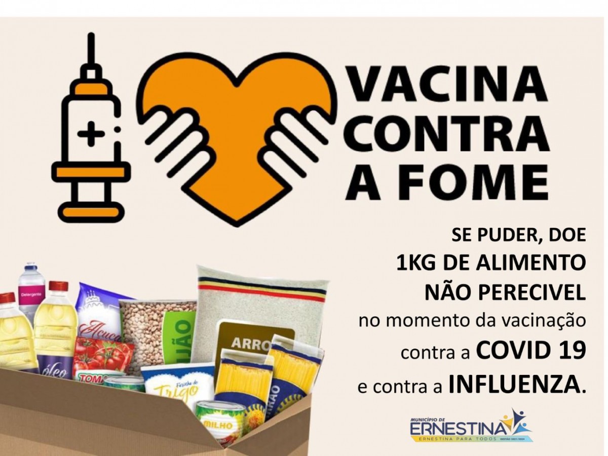 Ernestina lança campanha de Vacina contra a Fome para doação de alimentos