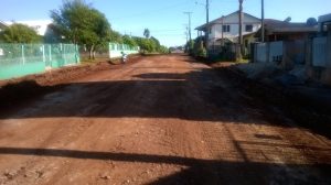Preparação da Rua Bento Gonçalves para pavimentação via PROPAV