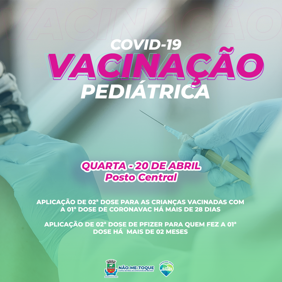 Quarta-feira é dia de vacinação pediátrica contra a Covid-19