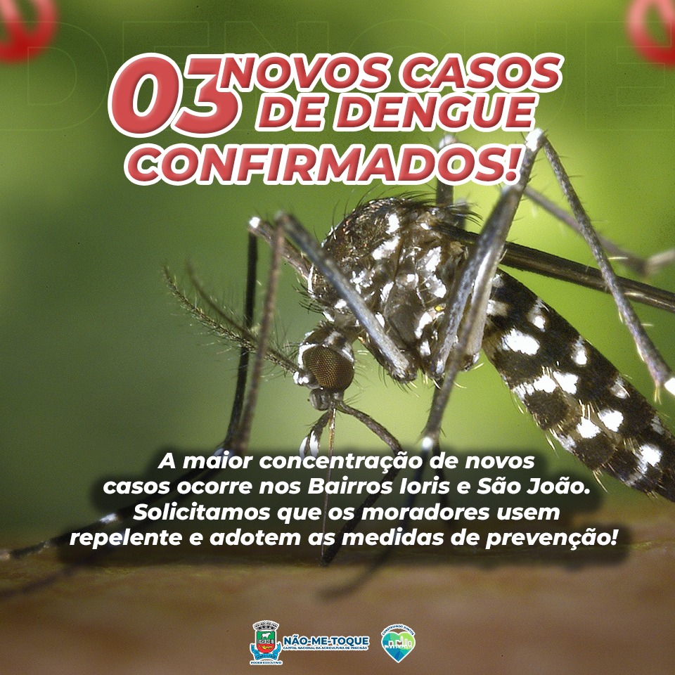Não-Me-Toque confirma três novos casos de dengue