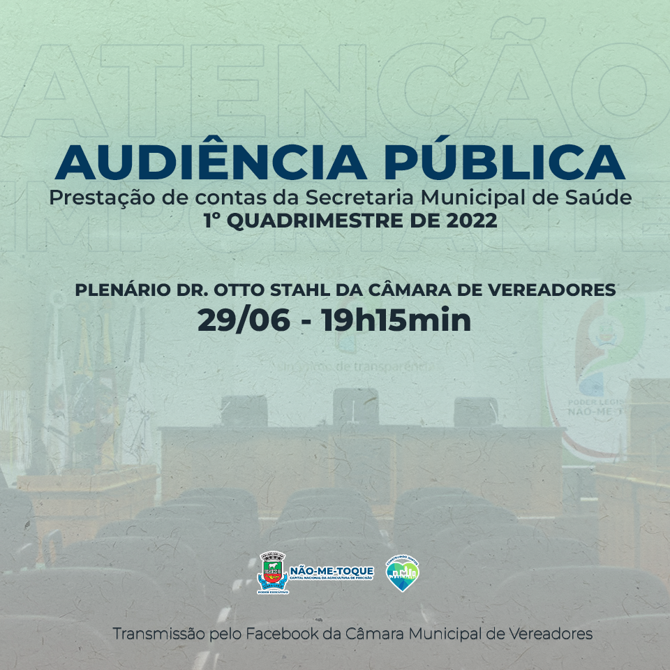 Secretaria de Saúde realiza Audiência Pública para Prestação de Contas do 1º Quadrimestre de 2022