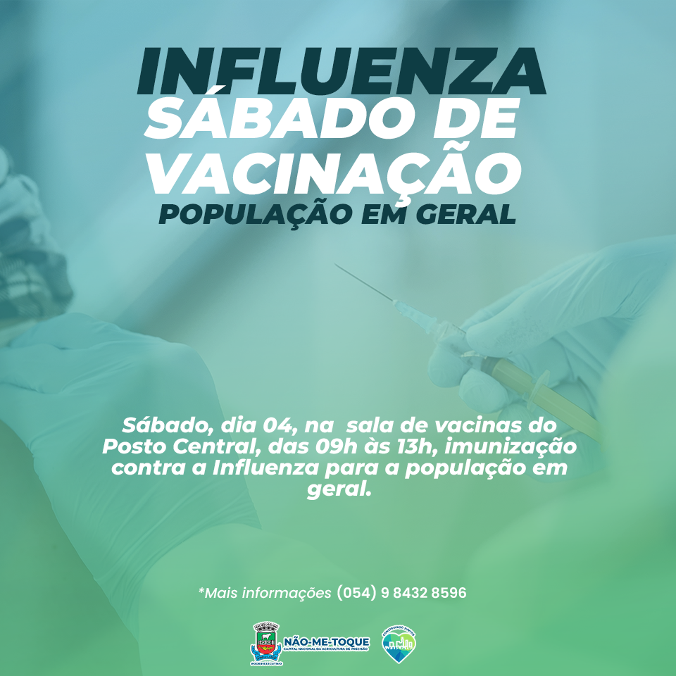 População geral pode se vacinar contra a Influenza neste sábado