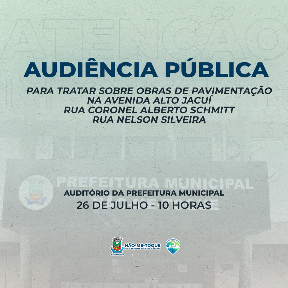 Audiência Pública irá tratar sobre obras de pavimentação na Avenida Alto Jacuí, entre as Ruas Coronel Alberto Schmitt e Nelson Silveira