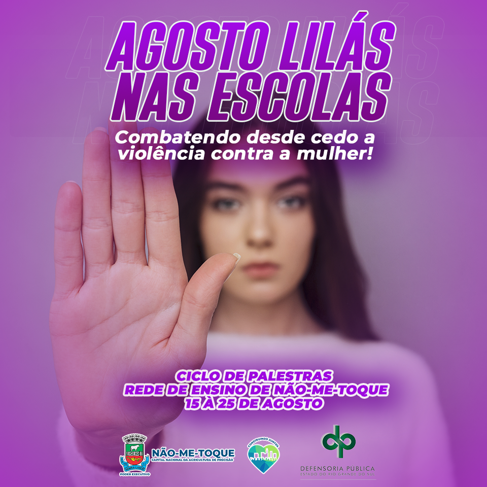 Agosto Lilás nas escolas: Violência doméstica será tema de ciclo de palestras