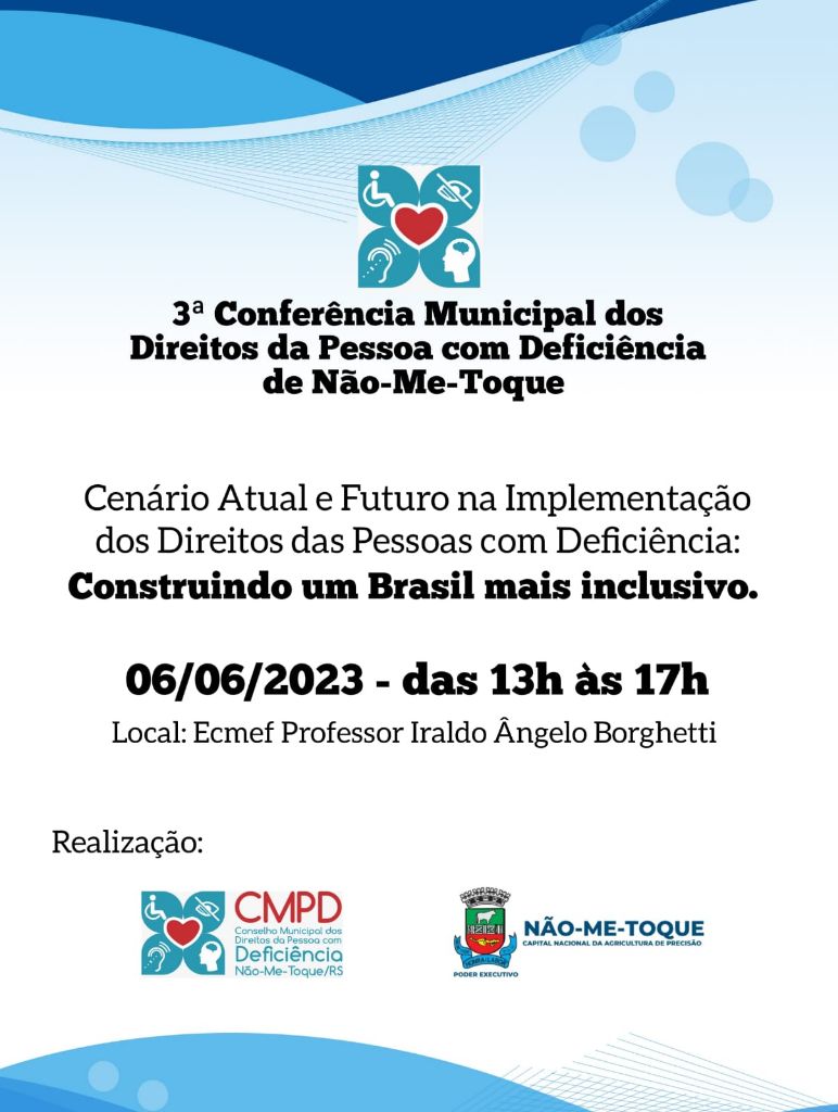 III Conferência Municipal Dos Direitos da Pessoa com Deficiência será realizada dia 06 de junho