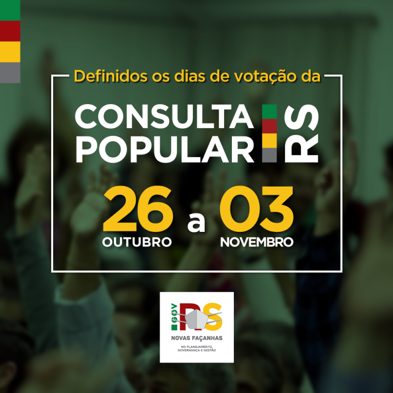 PARTICIPE DA CONSULTA POPULAR 2020 de 26 de outubro e 3 de novembro