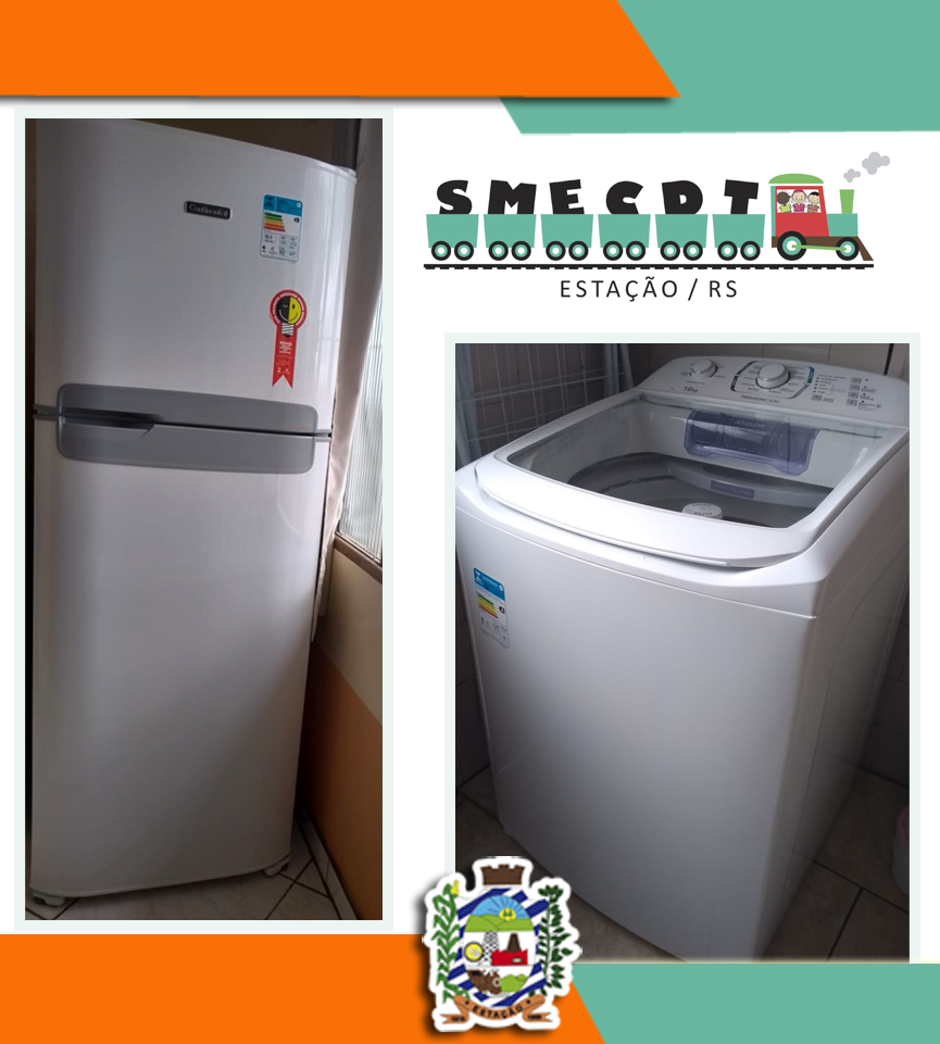 Secretaria da Educação realiza entrega de 3 máquinas de lavar e uma geladeira para as Escolas Municipais
